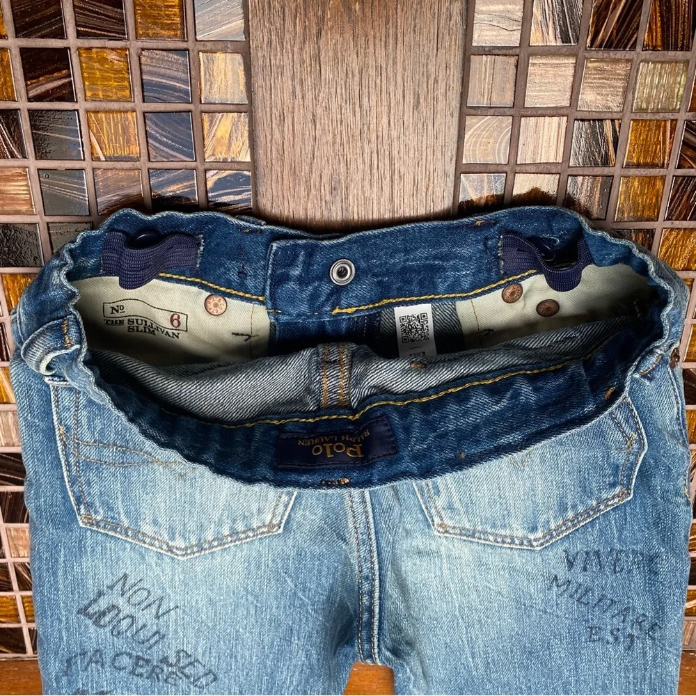 Ralph Lauren The Sullivan Slim Patch Graffiti Jeans